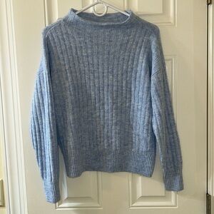 Blue mock neck sweater